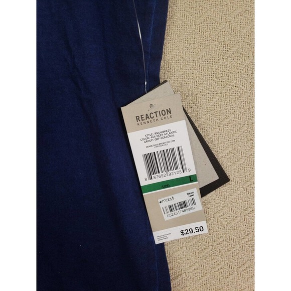 Kenneth Cole Shirt Men Large L Deep Atlantic Reaction Graphic-Print Short Sleeve - Picture 3 of 8